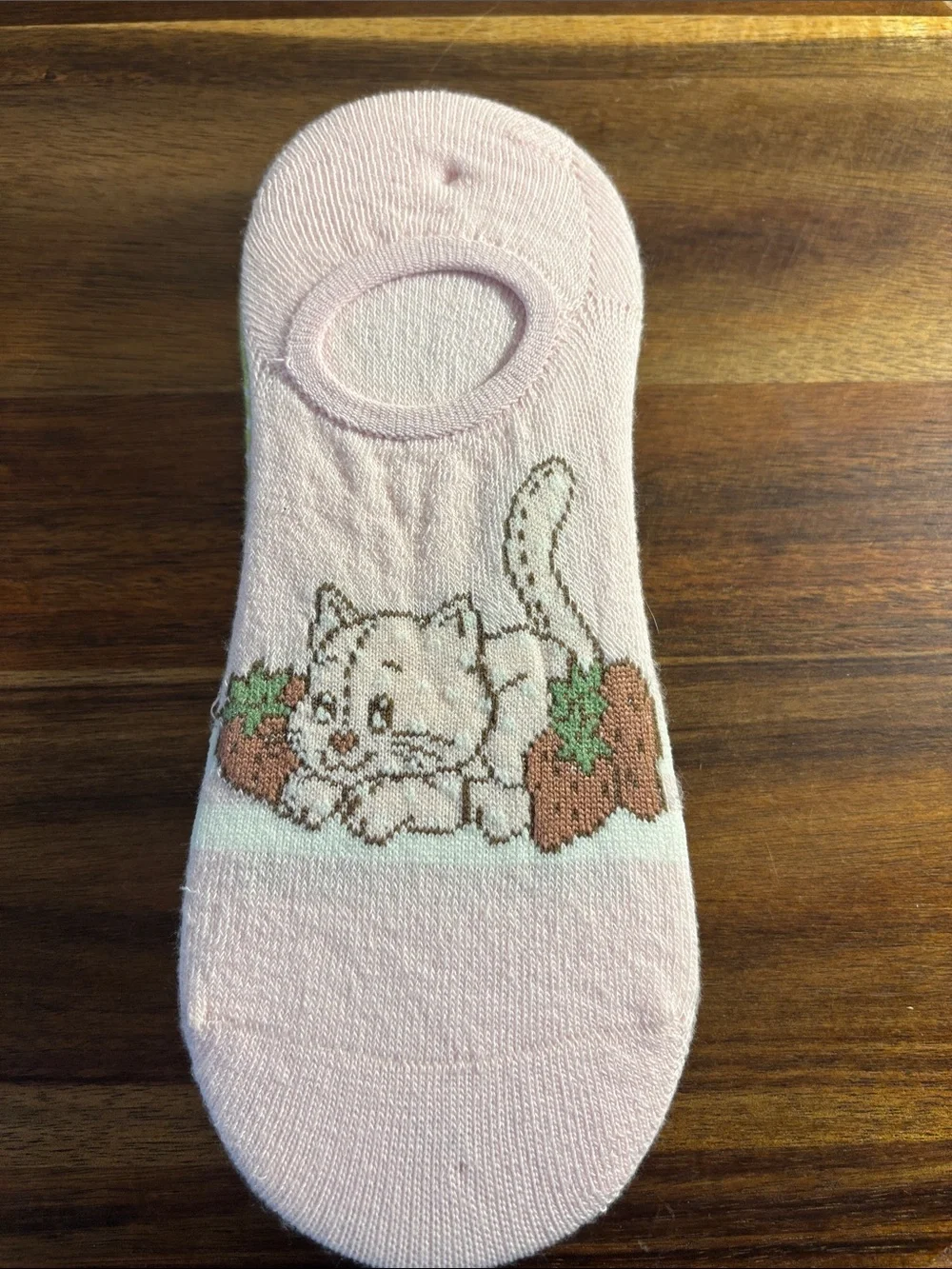 Kids No-Show Socks in Cream with Pink and Brown